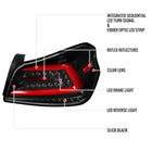 2015-2021 Subaru WRX Sequential Red Bar LED Tail Lights (Jet Black Housing/Clear Lens)