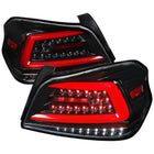 2015-2021 Subaru WRX Sequential Red Bar LED Tail Lights (Jet Black Housing/Clear Lens)