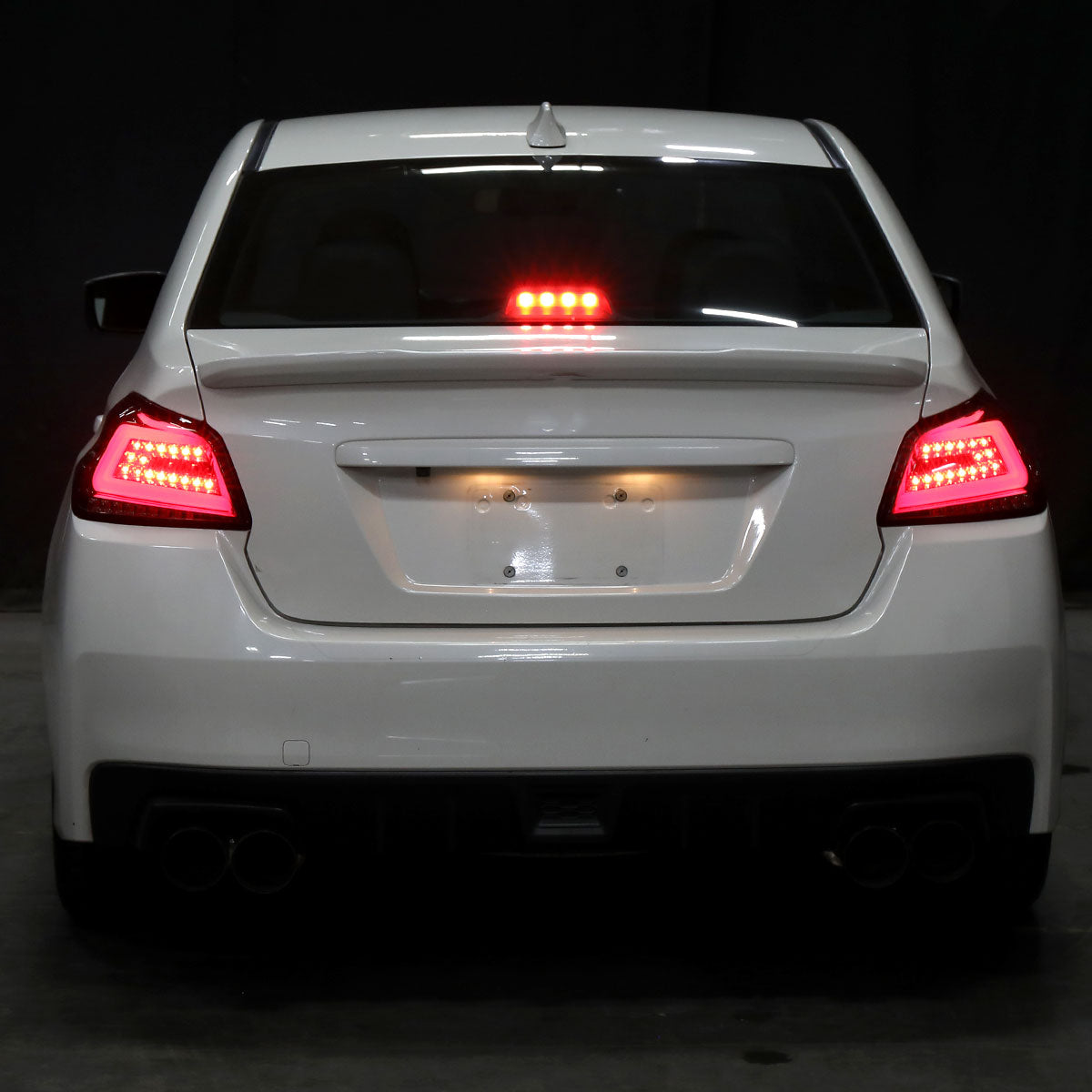 2015-2021 Subaru WRX Sequential White Bar LED Tail Lights (Chrome Housing/Smoke Lens)