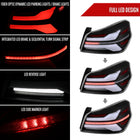 2015-2021 Subaru WRX STi Tail Light w/ Sequential LED Turn SignaL and LED Side Marker Brake Reverse (Matte Black Housing / Clear Lens)