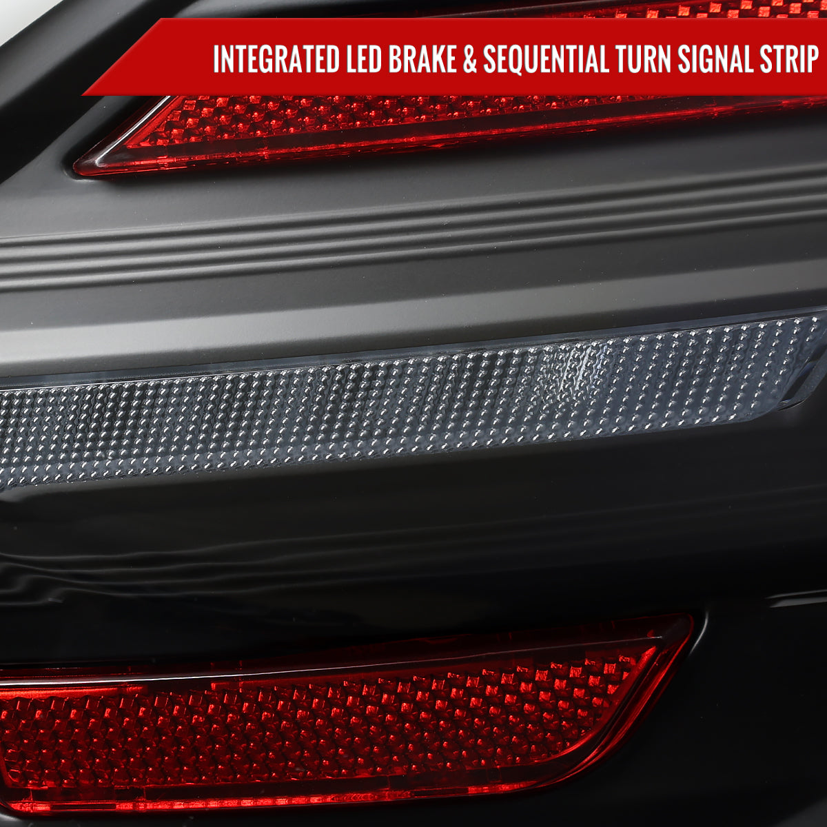 2015-2021 Subaru WRS STi Tail Light w/ Sequential LED Turn SignaL and LED Side Marker Brake Reverse (Matte Black Housing / Clear Lens)