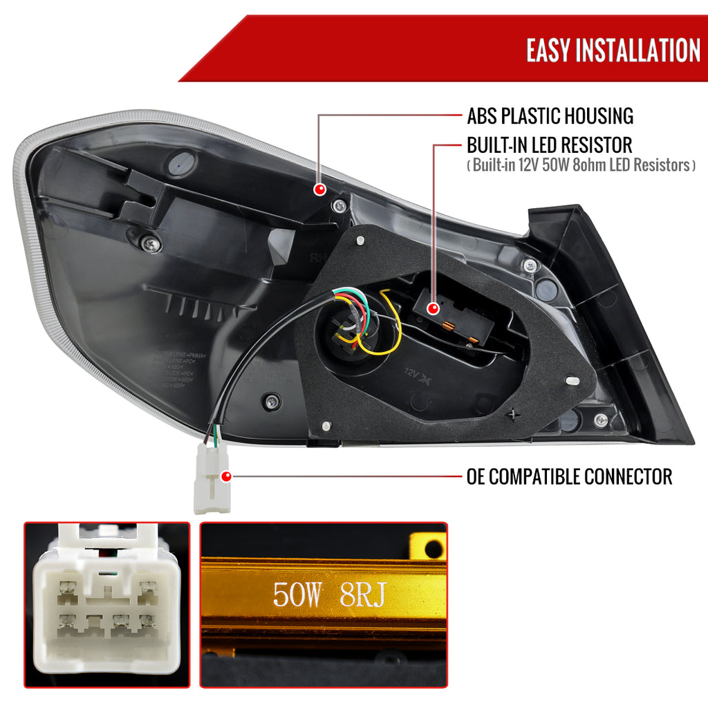 2015-2021 Subaru WRS STi Tail Light w/ Sequential LED Turn SignaL and LED Side Marker Brake Reverse (Matte Black Housing / Clear Lens)