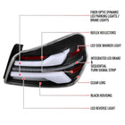 2015-2021 Subaru WRX STi Tail Light w/ Sequential LED Turn SignaL and LED Side Marker Brake Reverse (Matte Black Housing / Clear Lens)