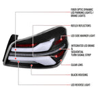2015-2021 Subaru WRS STi Tail Light w/ Sequential LED Turn SignaL and LED Side Marker Brake Reverse (Matte Black Housing / Clear Lens)