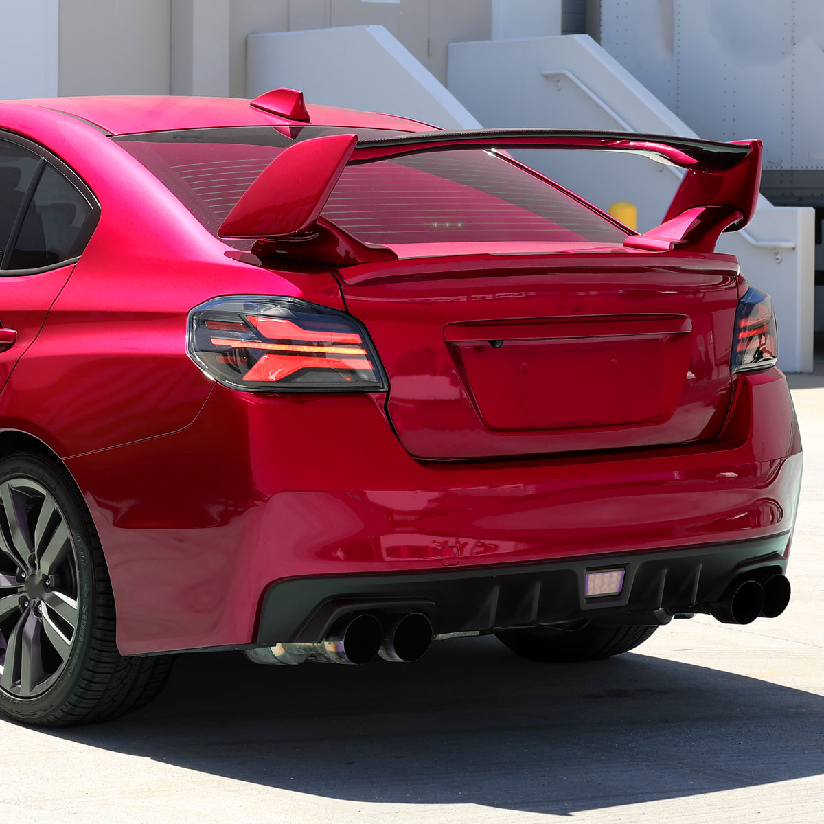 2015-2021 Subaru WRS STi Tail Light w/ Sequential LED Turn SignaL and LED Side Marker Brake Reverse (Matte Black Housing / Clear Lens)