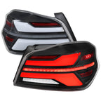 2015-2021 Subaru WRS STi Tail Light w/ Sequential LED Turn SignaL and LED Side Marker Brake Reverse (Matte Black Housing / Clear Lens)