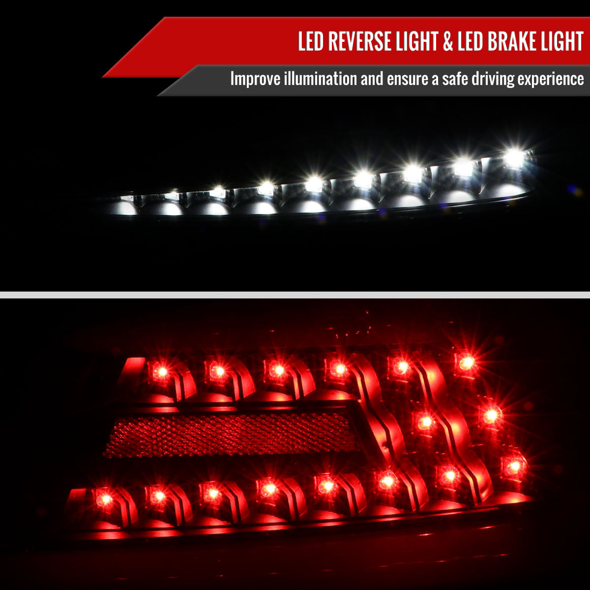2015-2021 Subaru WRX Sequential White Bar LED Tail Lights (Matte Black Housing/Clear Lens)