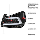 2015-2021 Subaru WRX Sequential White Bar LED Tail Lights (Matte Black Housing/Clear Lens)