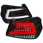 2015-2021 Subaru WRX Sequential White Bar LED Tail Lights (Matte Black Housing/Clear Lens)