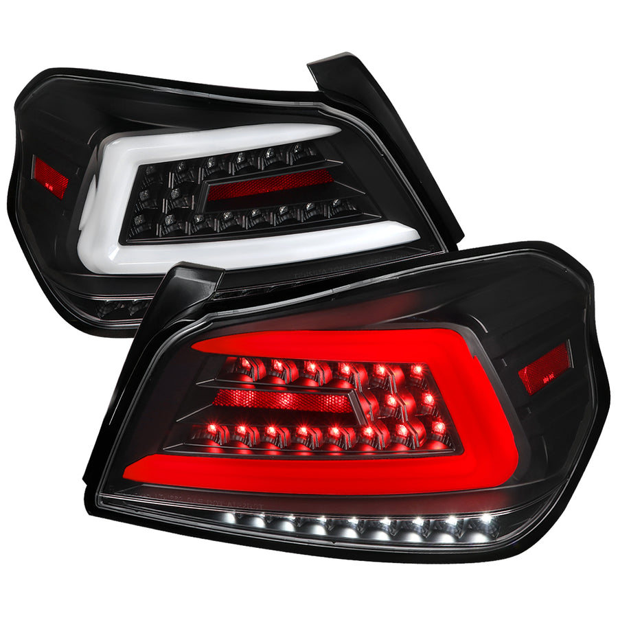 2015-2021 Subaru WRX Sequential White Bar LED Tail Lights (Matte Black Housing/Clear Lens)