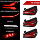 2015-2021 Subaru WRX STi Tail Light w/ Sequential Red LED Turn Signal and LED Side Marker Brake Reverse (Matte Black Housing / Clear Lens)