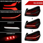 2015-2021 Subaru WRX STi Tail Light w/ Sequential Turn Signal LED Strip and LED Side Marker Brake Reverse (Matte Black Housing / Smoked Lens)