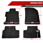 2006-2010 Honda Civic Coupe Black Front & Rear Carpet Floor Mats w/ Red Stitching - 4PC