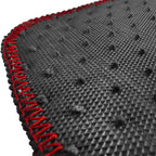 2006-2010 Honda Civic Coupe Black Front & Rear Carpet Floor Mats w/ Red Stitching - 4PC