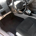2006-2010 Honda Civic Coupe Black Front & Rear Carpet Floor Mats w/ Red Stitching - 4PC