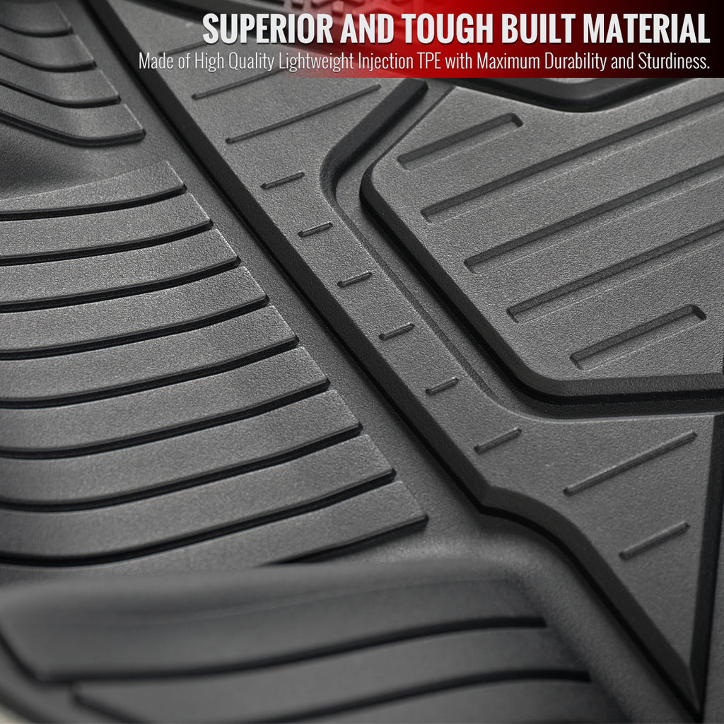 2016-2021 Honda Civic Matte Black Injection TPE Front & Rear Floor Mats - 5PC