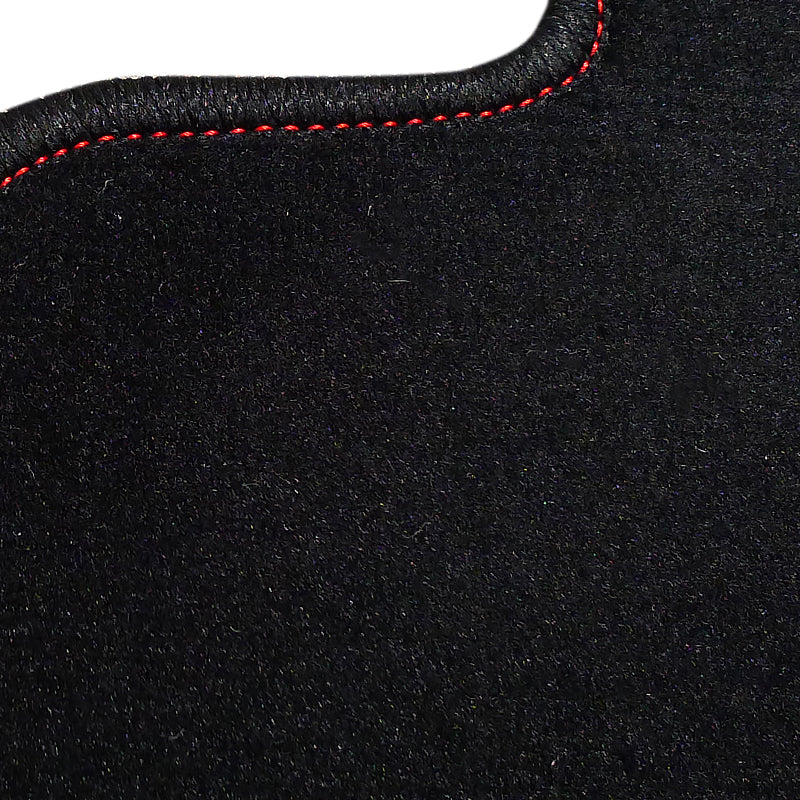 1996-2000 Honda Civic Coupe/Hatchback Black Front & Rear Carpet Floor Mats w/ Red Stitching - 4PC