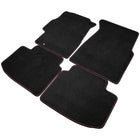 1996-2000 Honda Civic Coupe/Hatchback Black Front & Rear Carpet Floor Mats w/ Red Stitching - 4PC