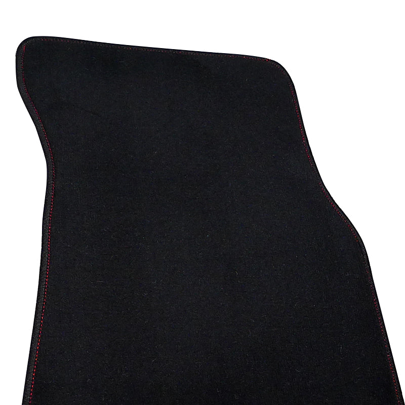 1994-2001 Acura Integra Coupe Black Front & Rear Carpet Floor Mats w/ Red Stitching - 4PC