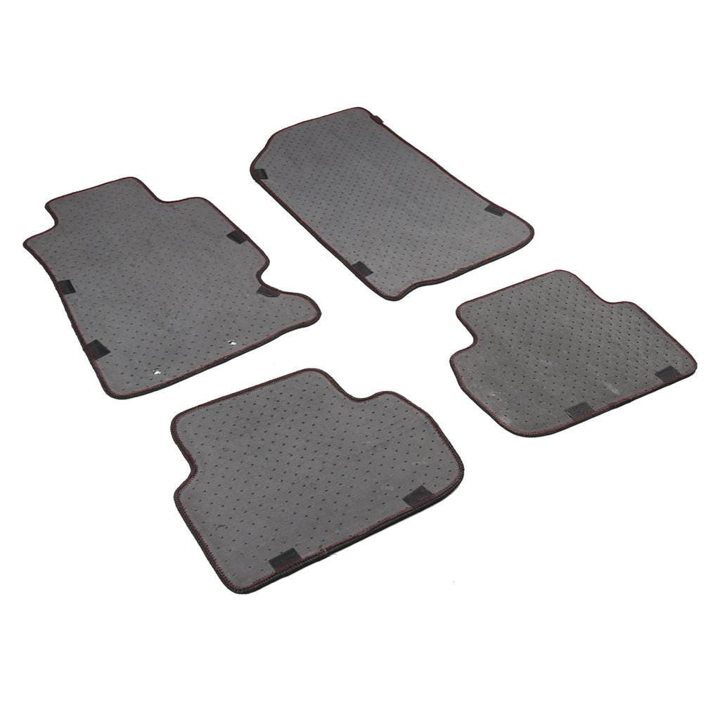 2002-2006 Acura RSX Black Front & Rear Carpet Floor Mats w/ Red Stitching