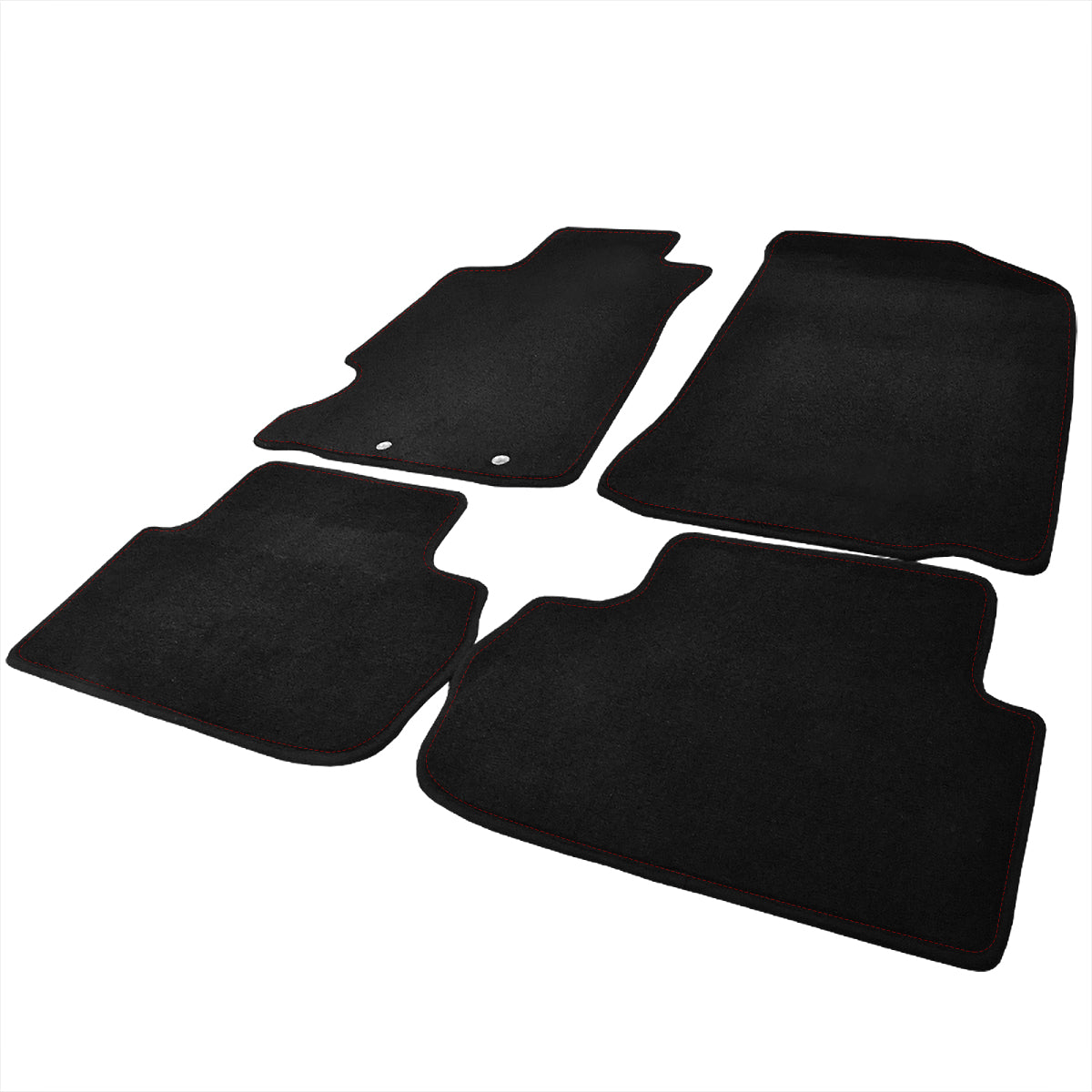 2002-2006 Acura RSX Black Front & Rear Carpet Floor Mats w/ Red Stitching