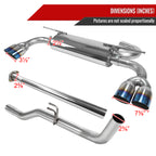 2009-2014 Hyundai Genesis Coupe 2.0T T-304 Stainless Steel Catback Exhaust System w/ Quad Burnt Tip