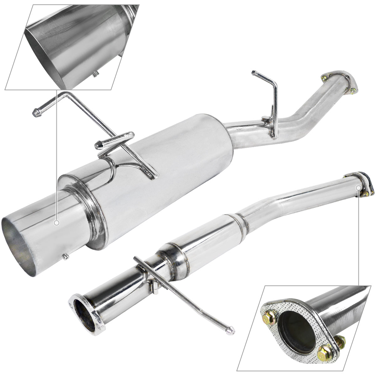 1989-1994 Nissan 240SX S13 T-304 Stainless Steel N1 Style Catback Exhaust System