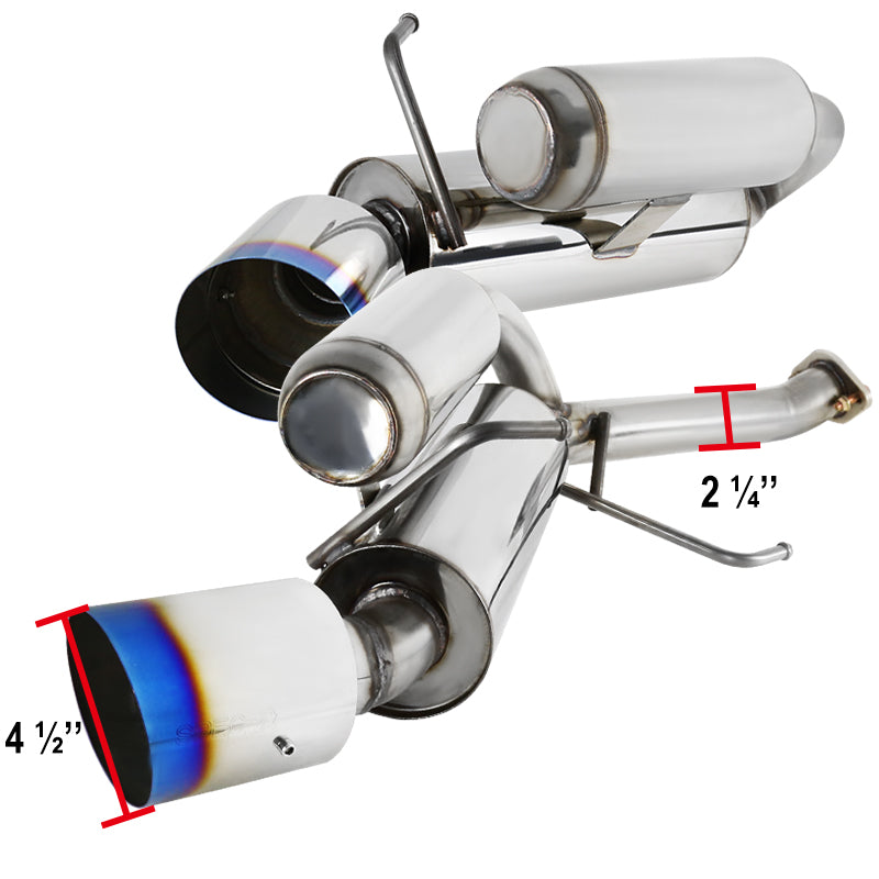 2003-2007 Infiniti G35 Coupe Stainless Steel Dual Catback Exhaust System w/ Burnt Tip