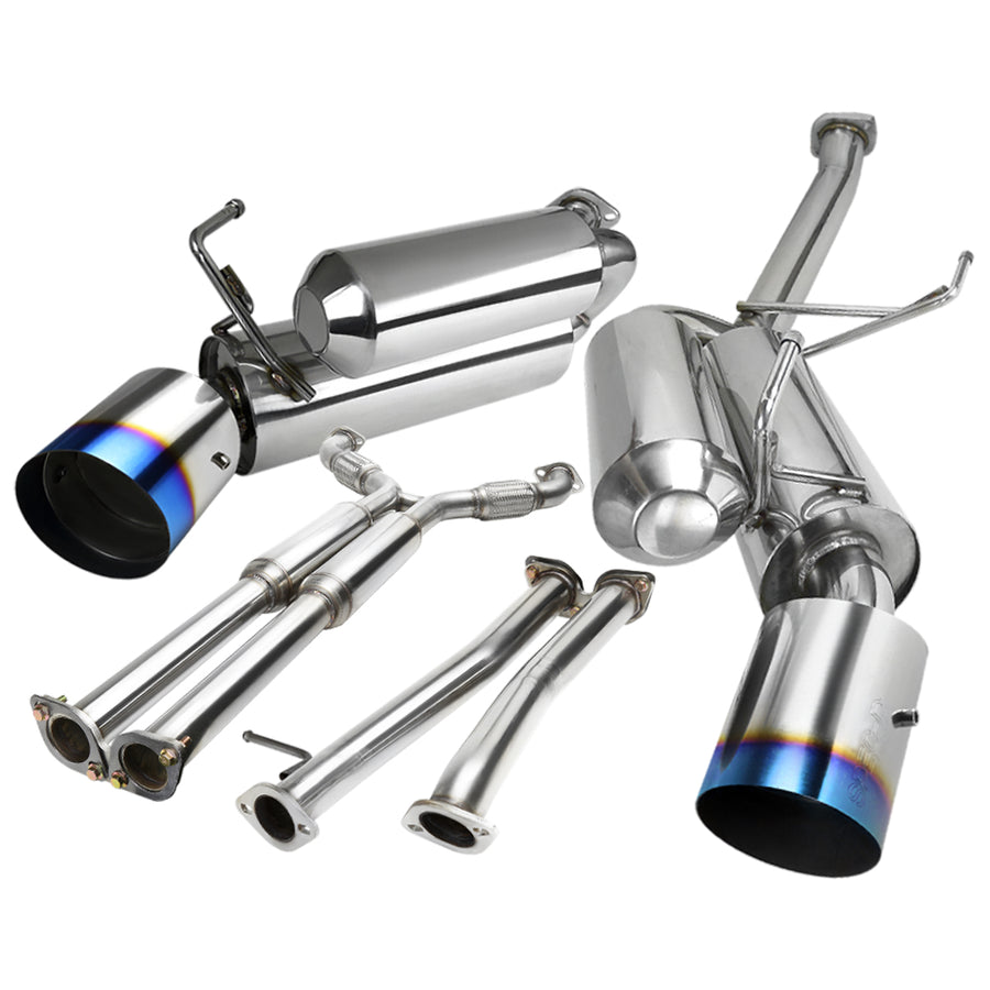 2003-2007 Infiniti G35 Coupe Stainless Steel Dual Catback Exhaust System w/ Burnt Tip