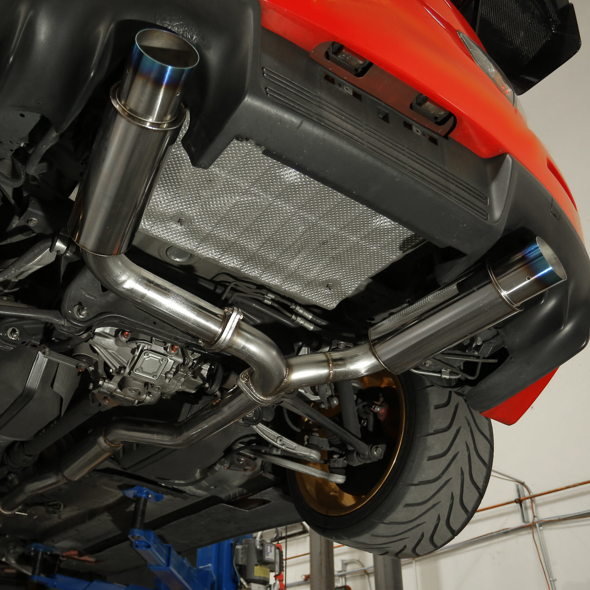 2008-2015 Mitsubishi Lancer EVO X/EVO 10 T-304 Stainless Steel N1 Style Dual Catback Exhaust System w/ Burnt Tips