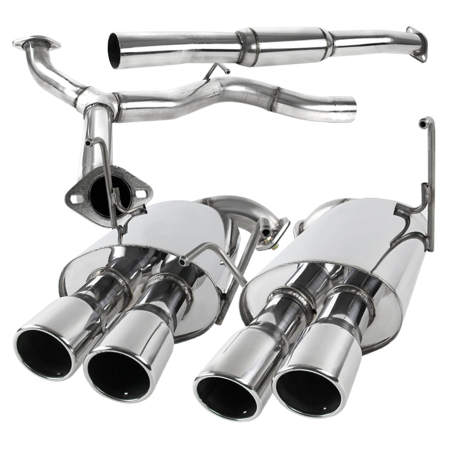 2008-2014 Subaru Impreza WRX STI Sedan T-304 Stainless Steel Dual Catback Exhaust System w/ Quad Tips