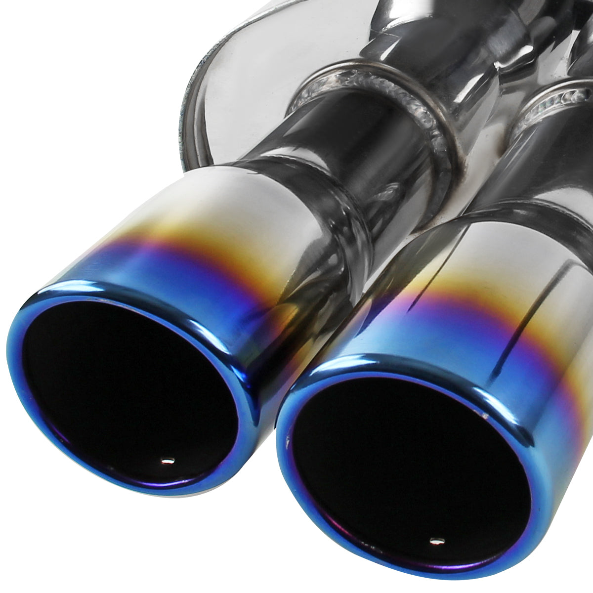 2008-2014 Subaru Impreza WRX STI Sedan Dual Catback Exhaust System w/ Burnt Quad Tip