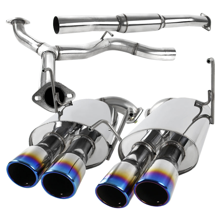 2008-2014 Subaru Impreza WRX STI Sedan Dual Catback Exhaust System w/ Burnt Quad Tip