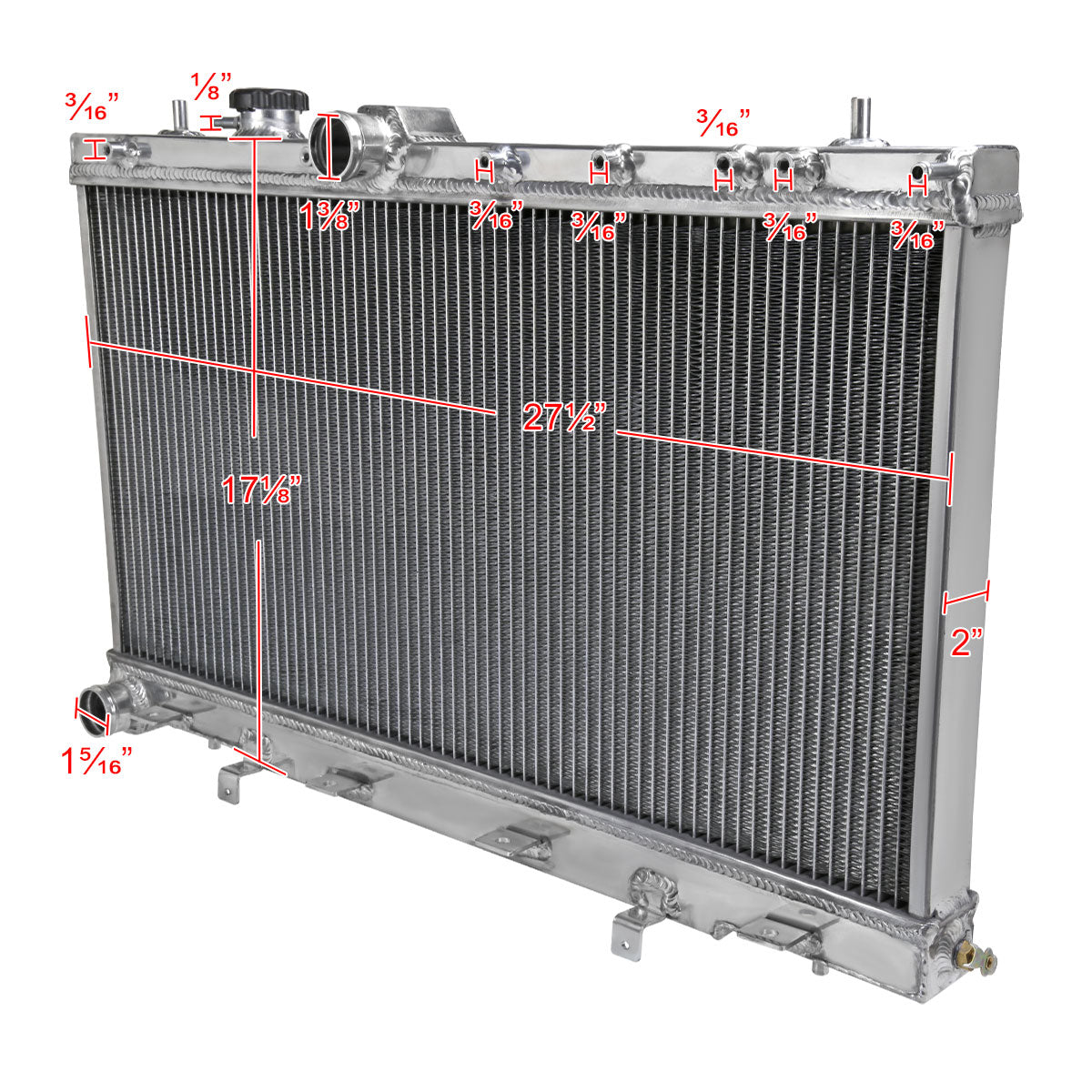 2002-2007 Subaru Impreza WRX/STI Aluminum 2-Row Performance Radiator