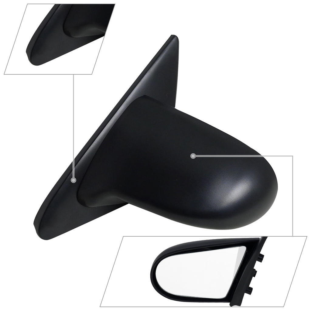 1992-1995 Honda Civic Coupe/Hatchback Black Manual Adjustable S Sport Mirrors