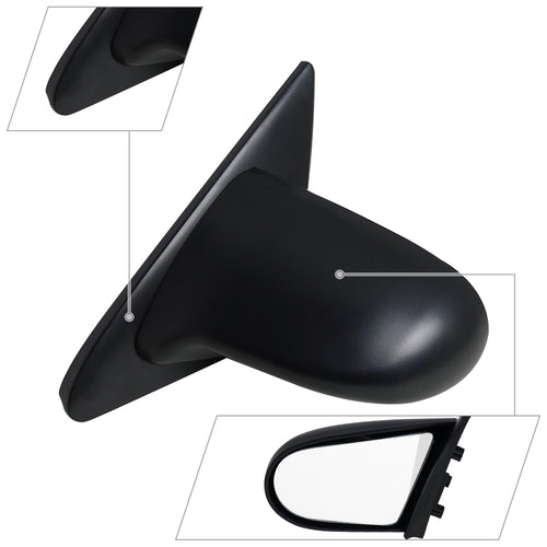 1992-1995 Honda Civic Coupe/Hatchback Black Manual Adjustable S Sport Mirrors