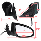 2012-2014 Toyota Camry Glossy Black 3-Pin Power Adjustable Side Mirror - Passenger Side Only