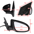 2014-2018 Toyota Corolla Glossy Black 7-Pin Power Adjustable & Heated Side Mirror w/ LED Turn Signal Light - Passenger Side Only