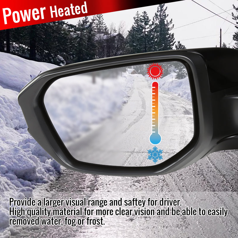 2016-2018 Honda Civic Glossy Black 5-Pin Power Adjustable & Heated Side Mirror - Driver Side Only