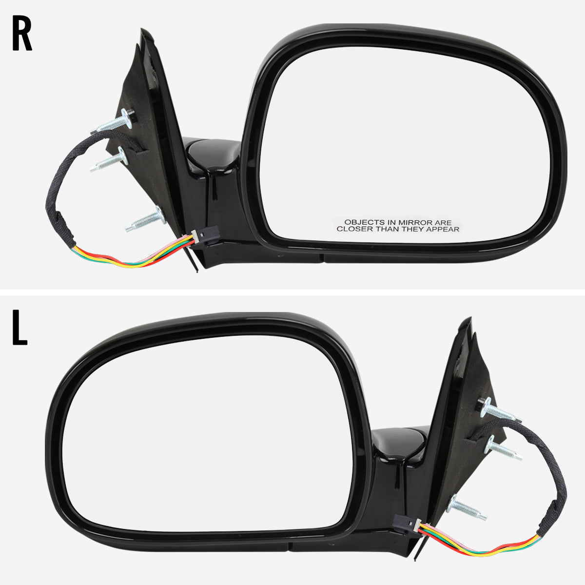 1996-1997 Isuzu Hombre Glossy Black Power Adjustable Side Mirrors