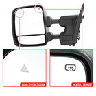 2016-2022 Nissan Titan Power Adjustable, BSM, Memory Fuction, & Manually Extendable Black Towing Mirrors with Clear Lens LED Turn Signal & Puddle Lights