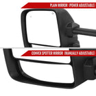 2016-2022 Nissan Titan Power Adjustable, BSM, Memory Fuction, & Manually Extendable Black Towing Mirrors with Clear Lens LED Turn Signal & Puddle Lights