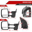 2016-2022 Nissan Titan Power Adjustable, BSM, & Manually Extendable Black Towing Mirrors with Clear Lens LED Turn Signal & Puddle Lights
