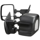 2016-2022 Nissan Titan Power Adjustable, BSM, Memory Fuction, & Manually Extendable Black Towing Mirrors with Clear Lens LED Turn Signal & Puddle Lights