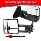 2007-2017 Toyota Tundra/ 2008-2017 Sequoia Chrome Power Heated BSM Manual Extendable Towing Mirrors w/ Smoke Lens LED Turn Signal & Clearance Lights