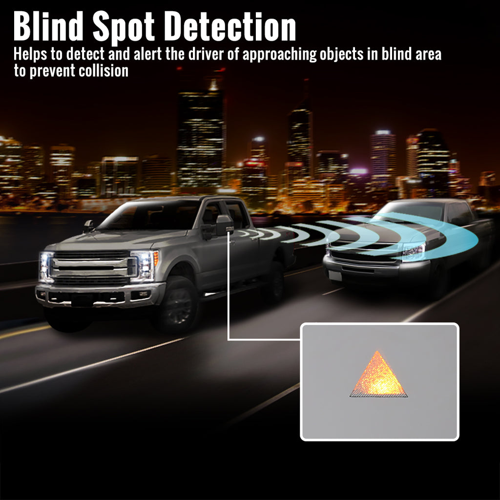 2007-2017 Toyota Tundra/ 2008-2017 Sequoia Power Heated BSM Manual Extendable Towing Mirrors w/ LED Turn Signal & Clearance Lights
