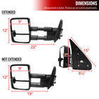 2007-2017 Toyota Tundra/ 2008-2017 Sequoia Power Heated BSM Manual Extendable Towing Mirrors w/ Smoke Lens LED Turn Signal & Clearance Lights