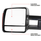 2007-2021 Toyota Tundra/ 2008-2017 Sequoia Power Heated Manual Extendable Towing Mirrors w/ Amber Lens LED Turn Signal Lights