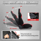 Universal Fully Adjustable Reclining Bucket Racing Seat - Two-Tone Black & Red Suede Upholstery (Passenger Side Configuration with Sliders)