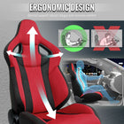 Universal Fully Adjustable Reclining Bucket Racing Seat - Two-Tone Black & Red Suede Upholstery (Passenger Side Configuration with Sliders)